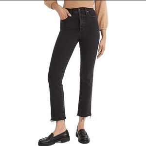 Madewell Cali semi-boot high rise black crop jeans, size 24